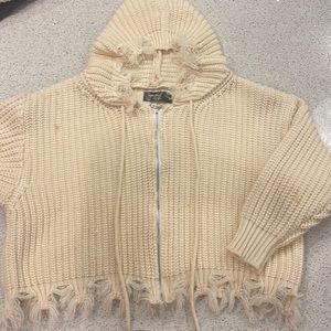 Cropped sweatshirt zip up